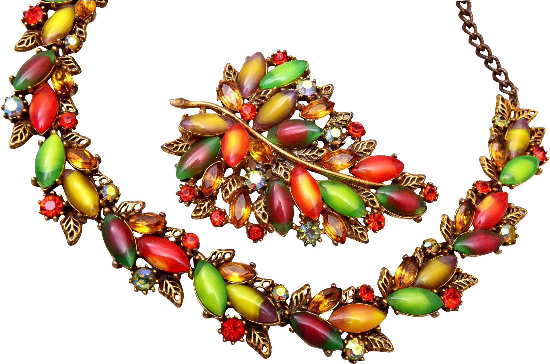 Fabulous Art Autumn Leaves Brooch And Necklace Set - Necklace (1835x1835)