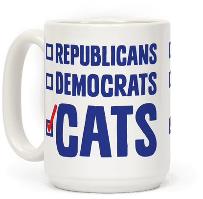 Republicans Democrats Cats Mug $15 - Mug (484x484)