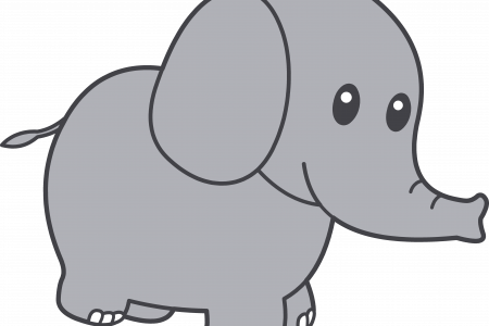 Clip Art Little Elephant - Cute Elephant Clipart (450x300)