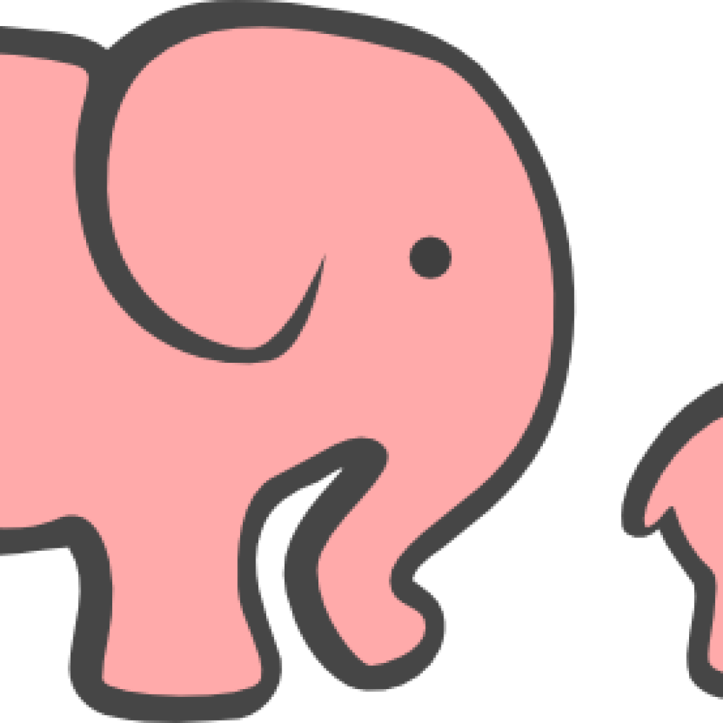Elephant Clipart Outline Image Of 11041 Best Space - Pink Elephant Cut Out (1024x1024)