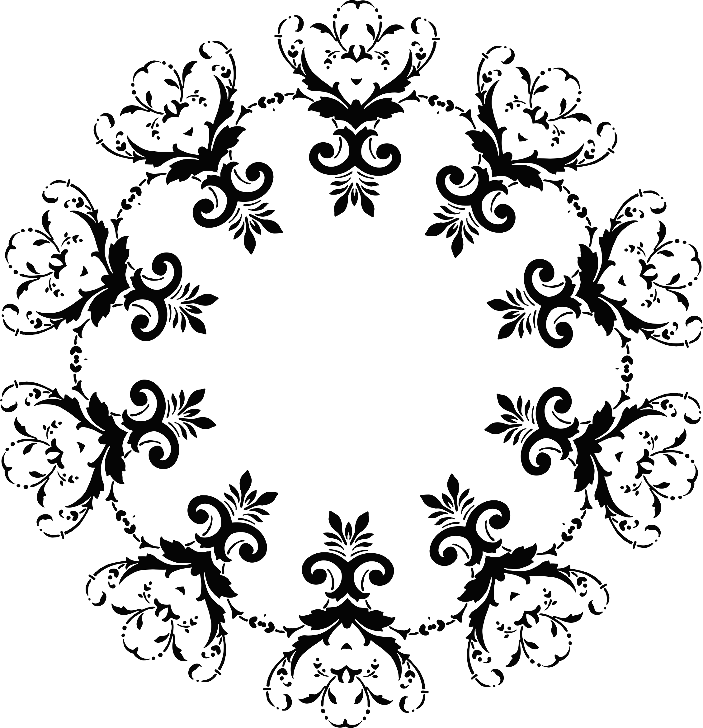 Floral Silhouette 32 - Clip Art (2258x2338)