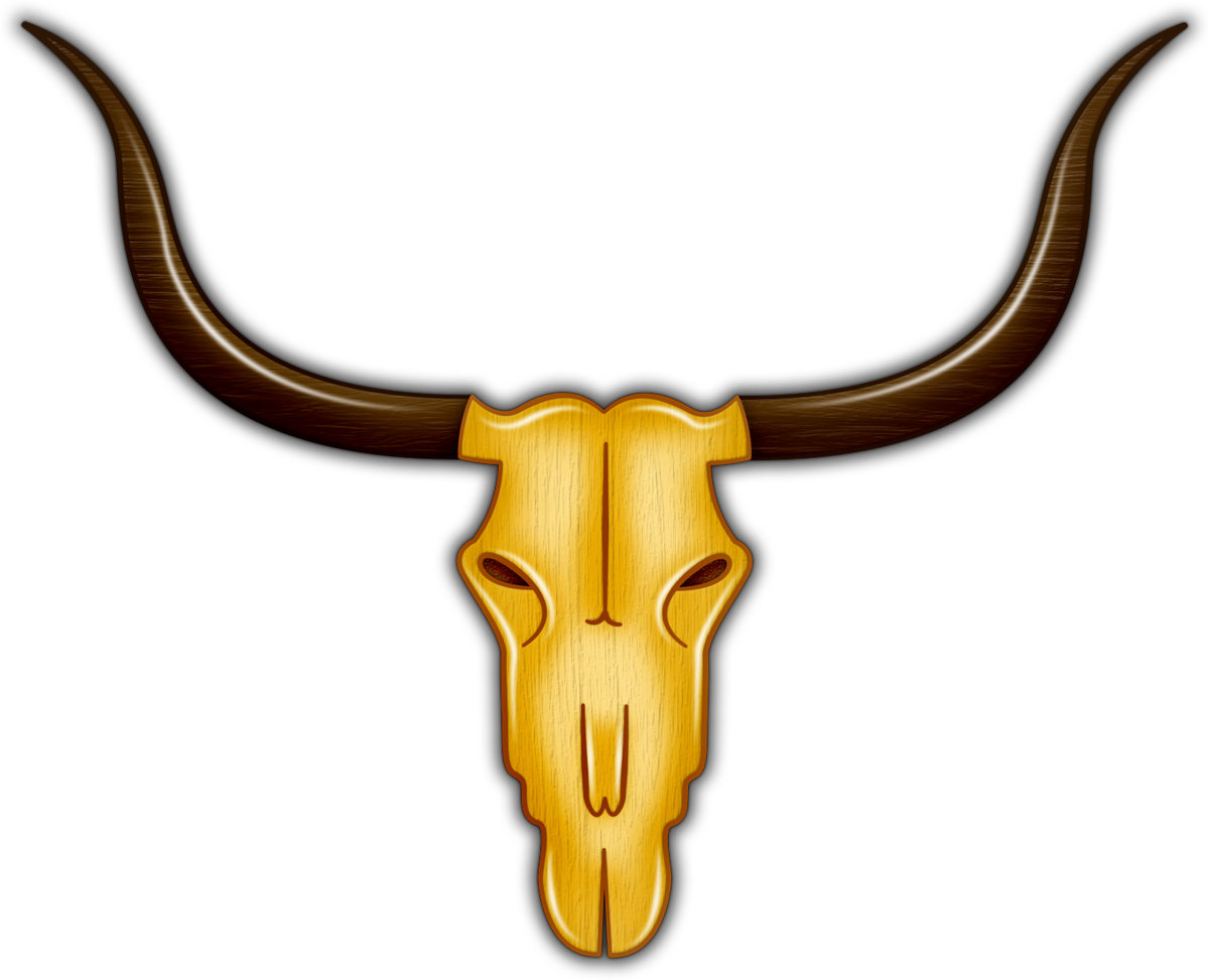 Cattle Antelope Horn Bone Clip Art - Skull (1200x973)