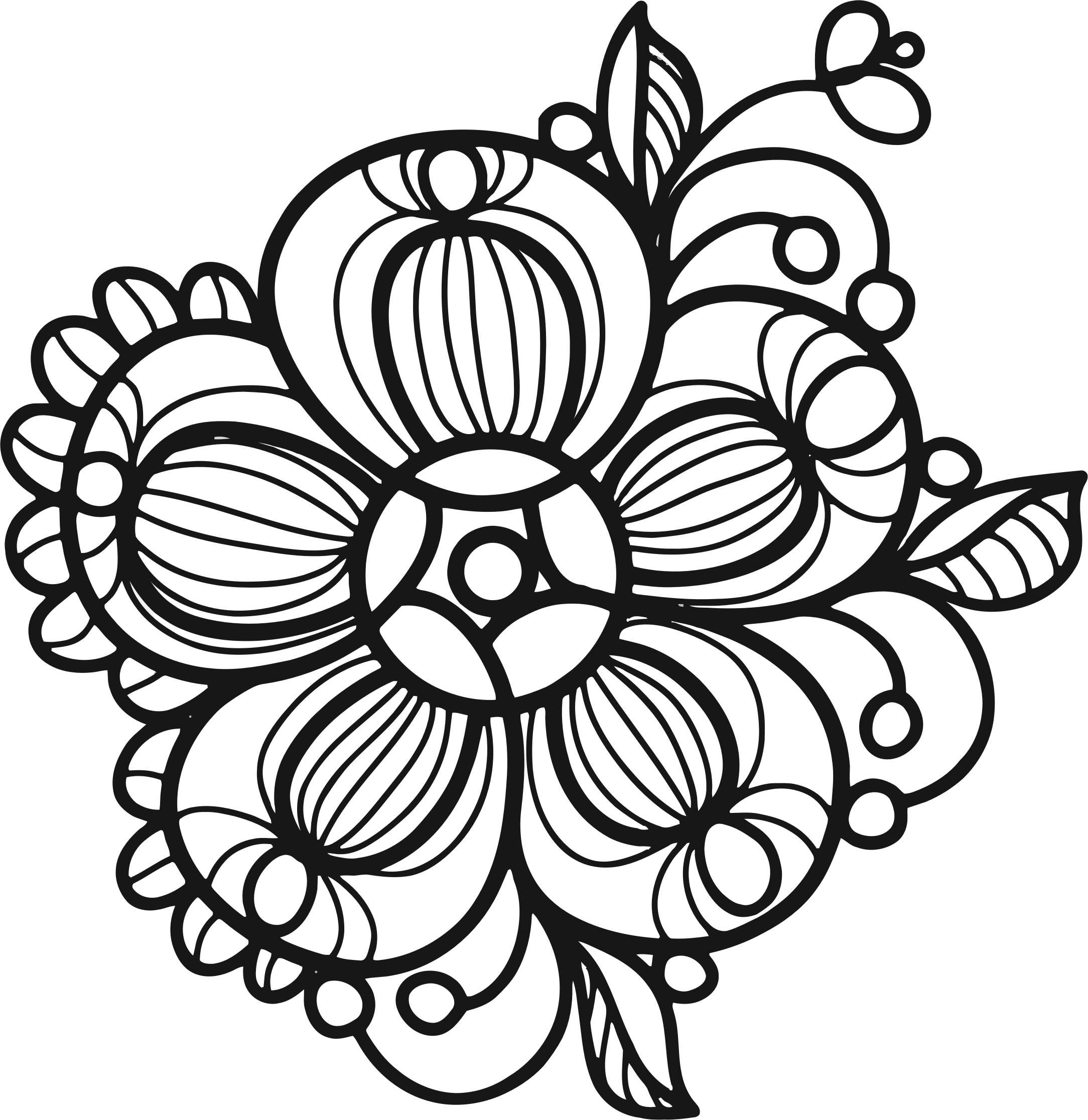 Floral Plant Design - Creative Spark Coloring Book (2168x2232)