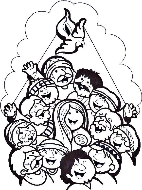 A Feast For Follower Of Jesus In Pentecost Coloring - Pentecost Coloring Page (600x849)