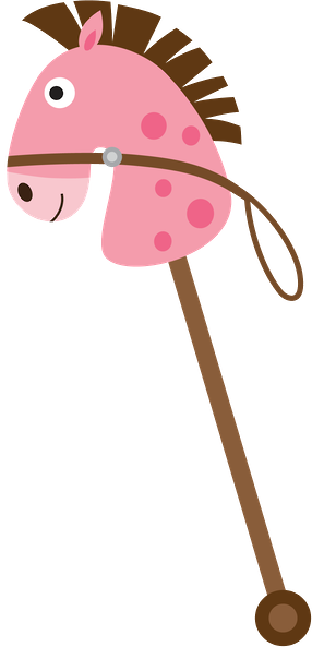 Cowboy E Cowgirl - Stick Horse Clipart (286x593)