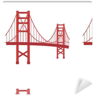 Golden Gate Bridge Icon In Cartoon Style Isolated On - Desenho Ponte San Francisco (400x400)