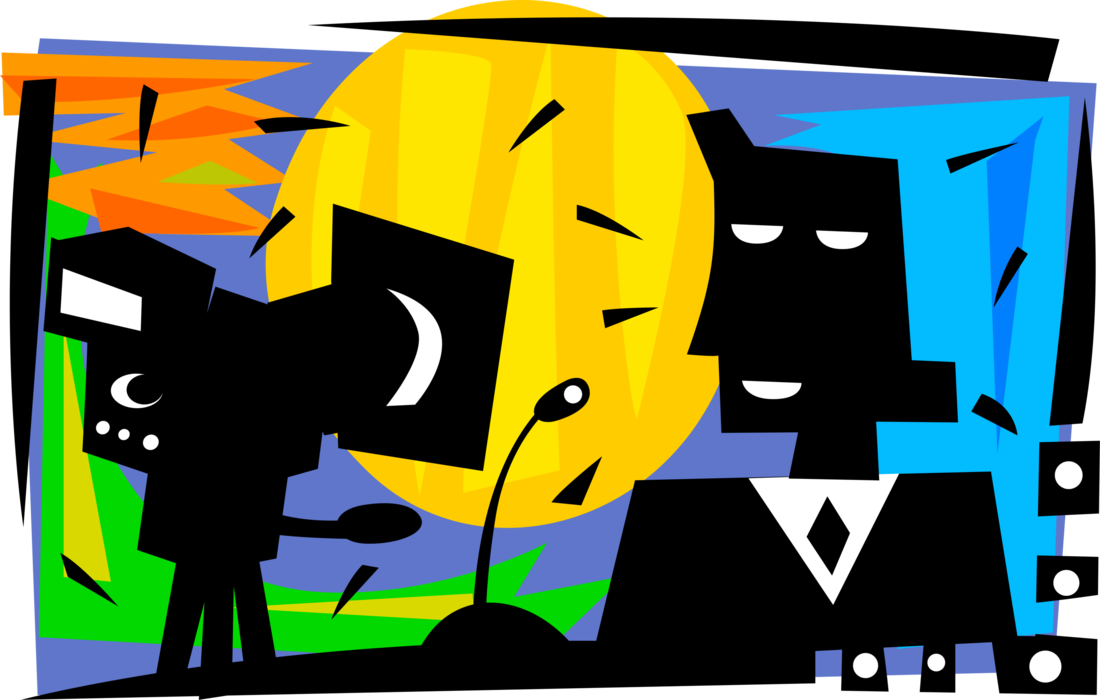 Vector Illustration Of Television Tv Broadcast With - Graphic Design (1100x700)