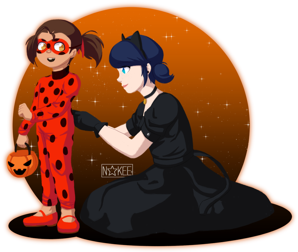 Marinette As A Black Cat, Helping Manon With Her Ladybug - Black Cat (1200x846)