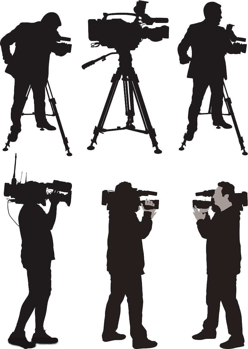 Camera Operator News Silhouette Illustration - Reporter Png (852x1200)