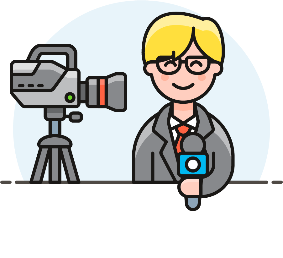 35 News Reporter Male Caucasian - Animated News Reporter (1025x1148)