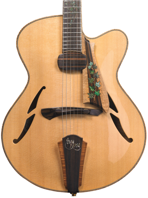Solid Carved Master Grade Sitka Spruce Top, Koa/macassar - Archtop Sound Hole Design (300x400)