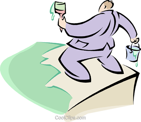 Painting Your Self Into A Corner Royalty Free Vector - Clip Art (480x414)