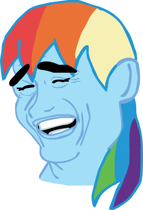 Rainbow Dash Derpy Hooves Face Blue Facial Expression - My Little Pony Meme Png (501x736)