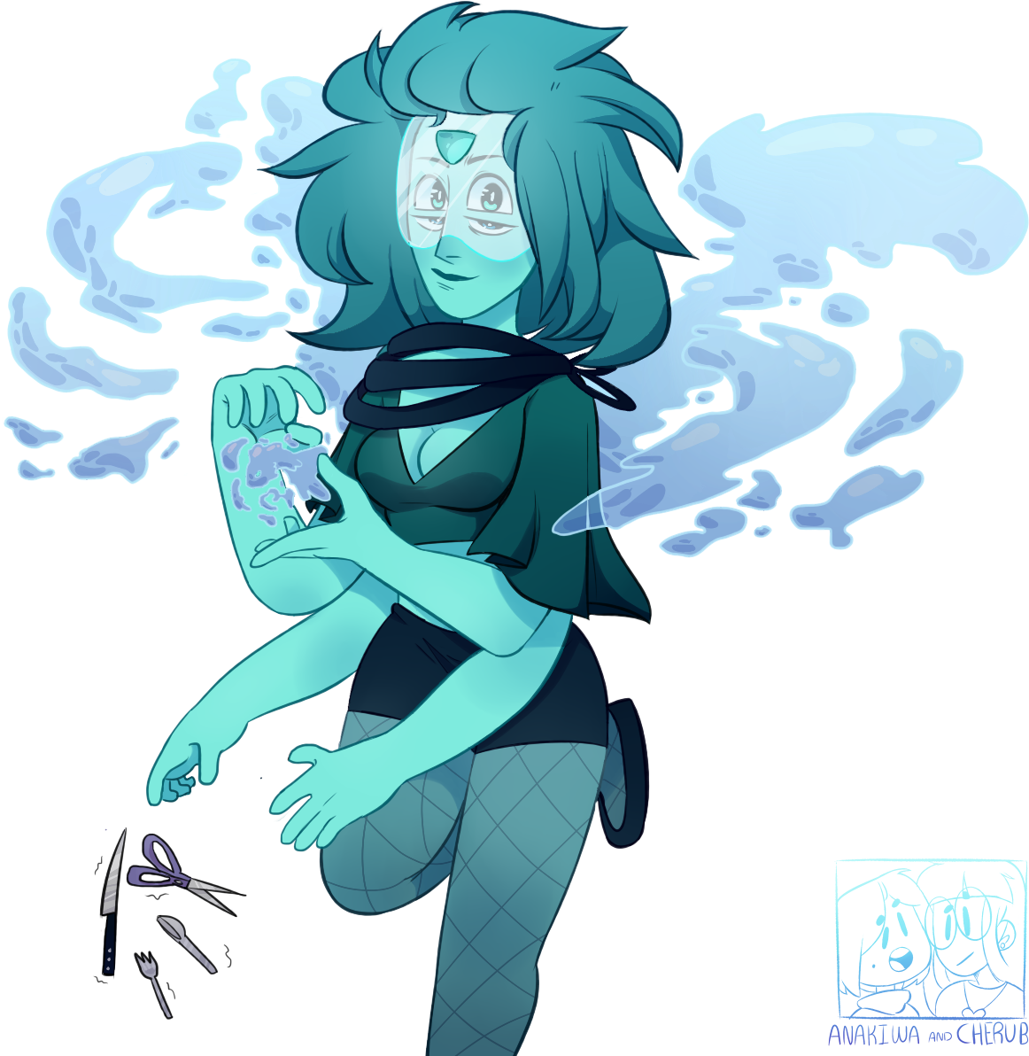 Anakiwa And Cherub - Cartoon (1200x1200)