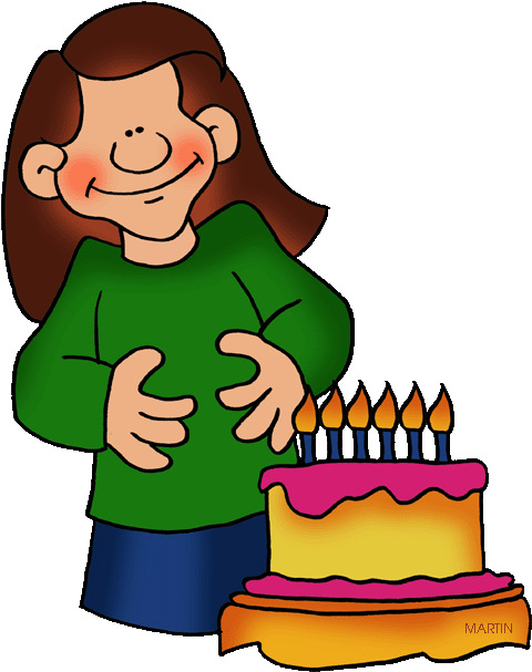 Birthday Clip Art By Phillip Martin, Girl With Birthday - Phillip Martin Clip Art Girl (559x648)