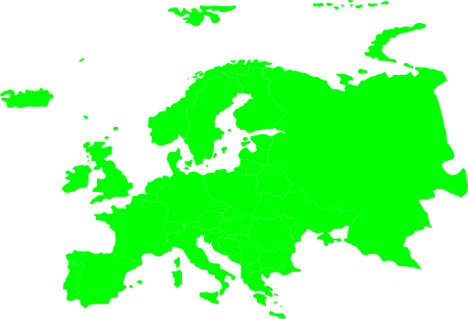 European Continent - Simple Europe Map Vector (512x349)