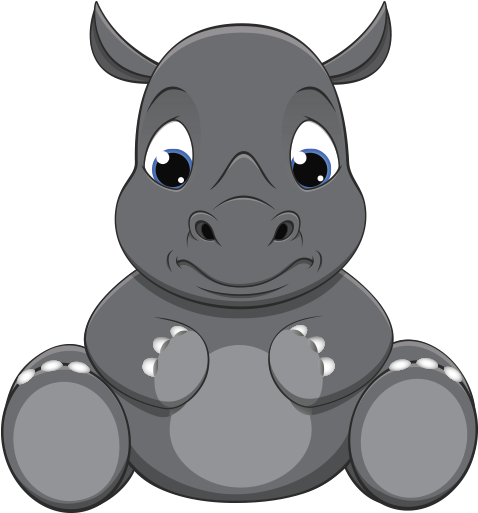 Inktastic Unisex Baby Curious Rhinos Infant Creeper - Rinoceronte Bebe Dibujo Animado (512x512)