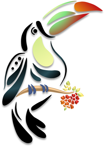 Toucan Illustrations Art & Islamic Graphics - Toucan Tribal (409x570)