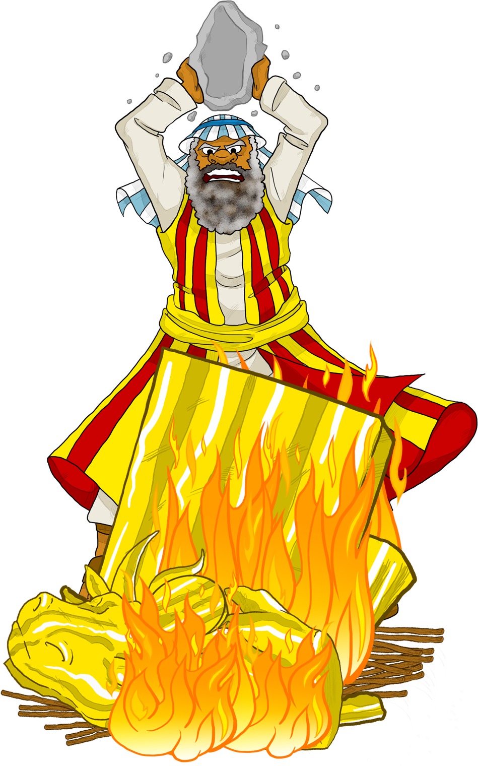 Moses Destroys The Golden Calf - Moses And The Golden Calf Activities (949x1520)