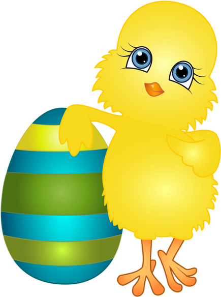 Vector Illustration Of Cute Chicken Cartoon With Easter - Easter Chicken Png (452x600)