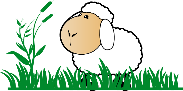 Sheep On Grass Cartoon (600x298)