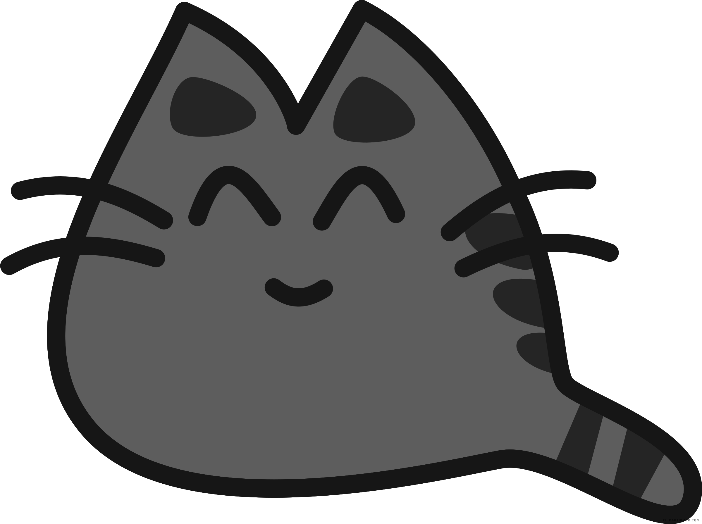 Smiling Cat Animal Free Black White Clipart Images - Niedliche Rote Katze Postkarte (2400x1792)