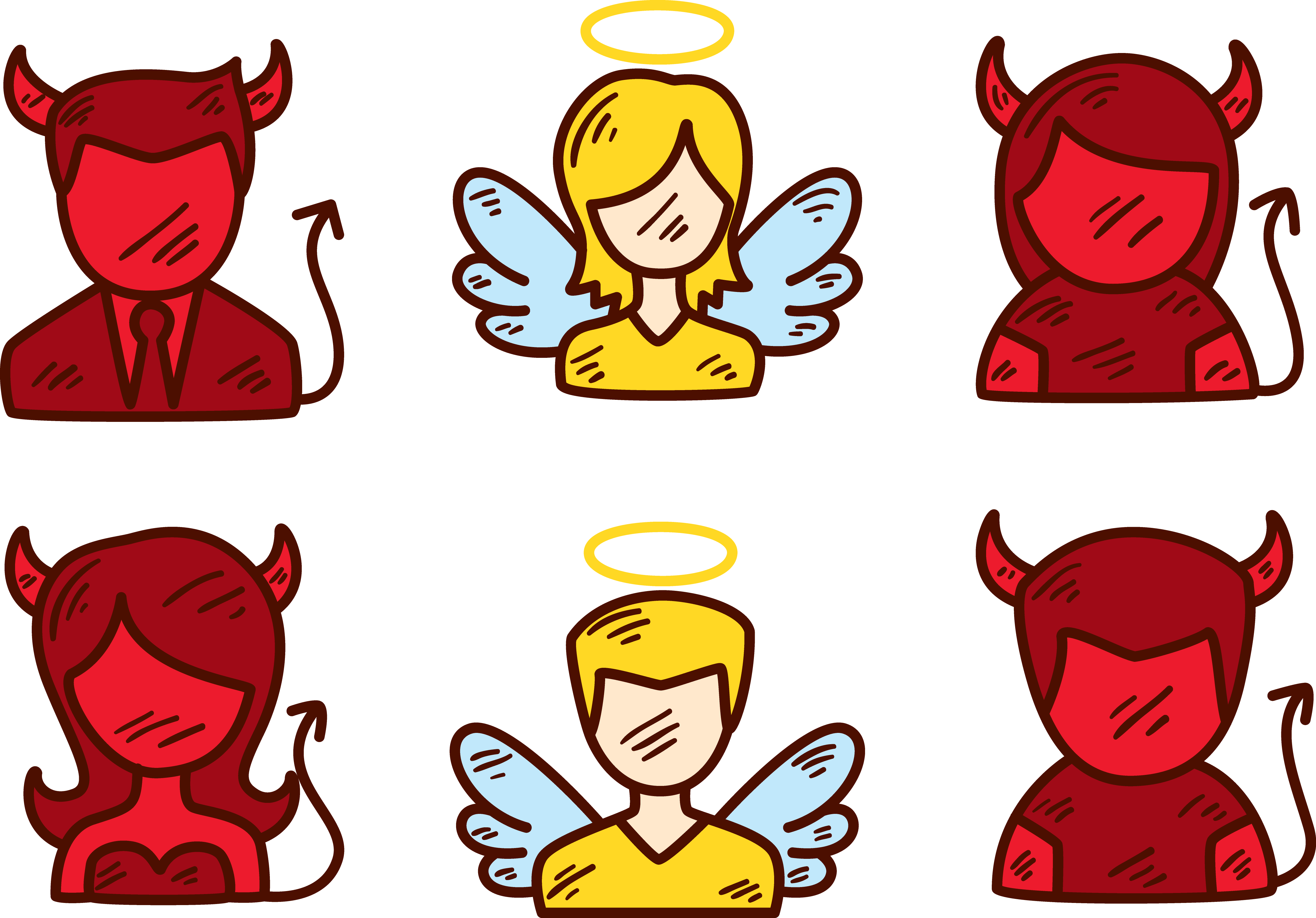 Devil Angel Demon Illustration Angel Y Demonio Png (4891x3412) Png