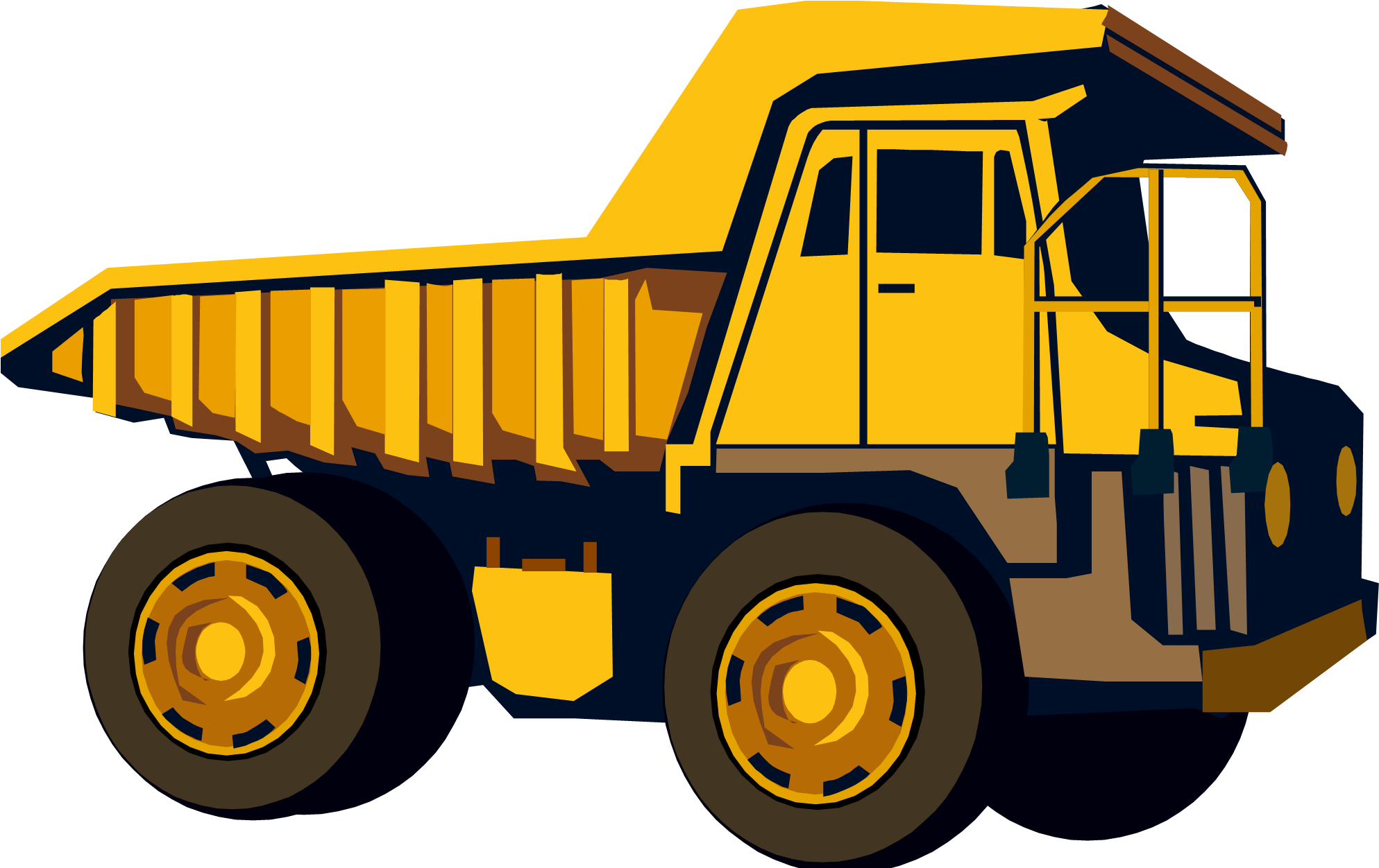 Dump Truck Clipart Black And White - Construction Equipment (1993x1251)