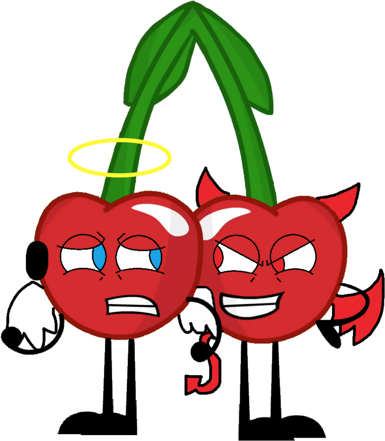 Cherries As Are Devil And Angel Vector By Thedrksiren - Inanimate Insanity (815x980)