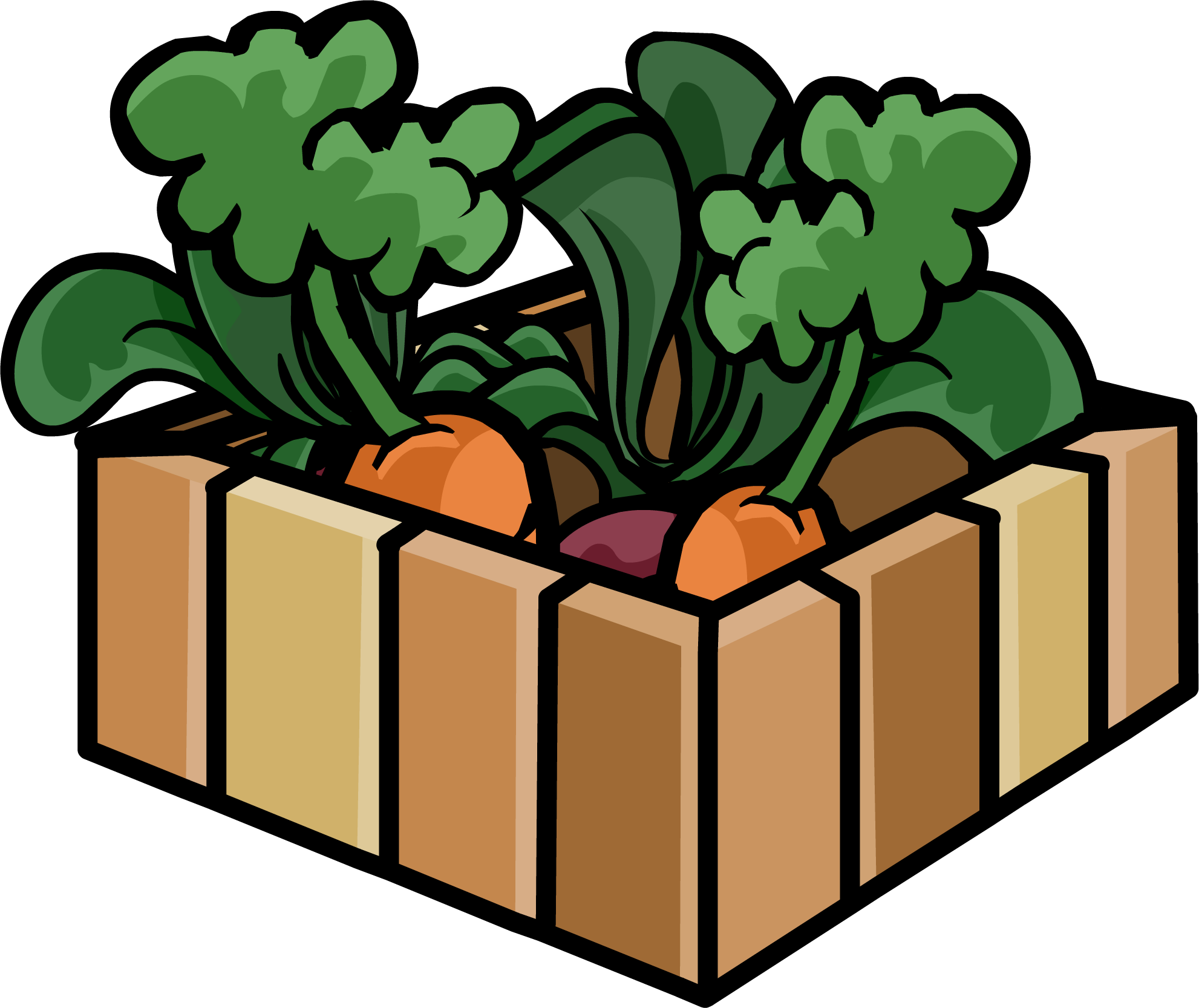 Box Of Carrot Plants - Plants Club Penguin Furniture (1982x1666)