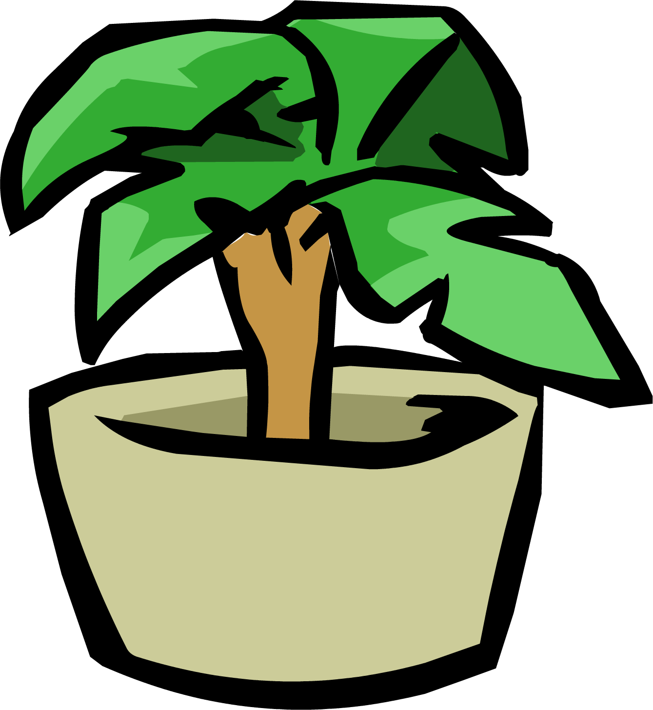 Small House Plant - Club Penguin (1339x1456)