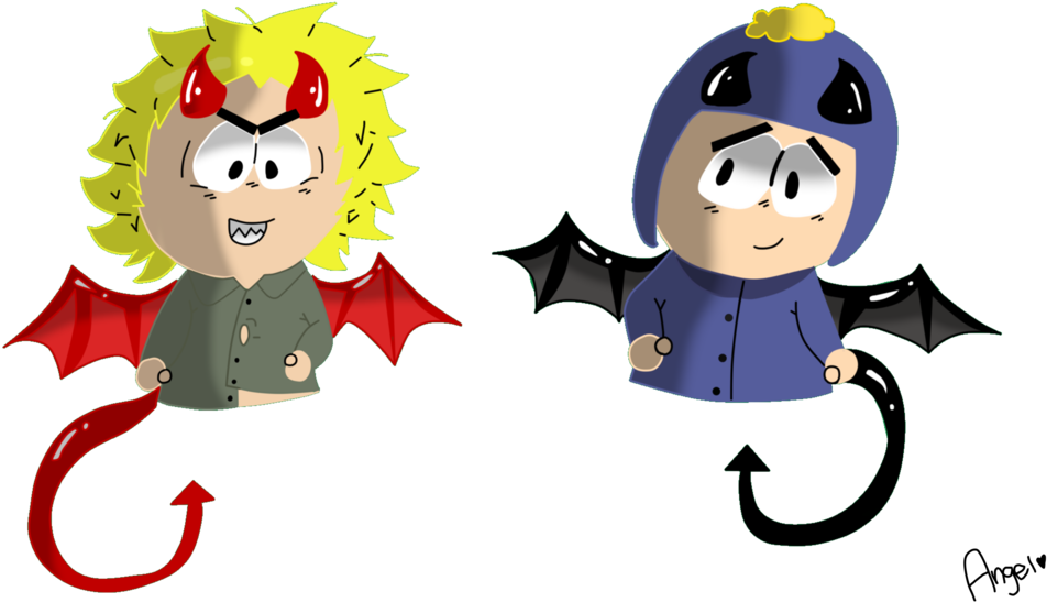 Devil Tweek And Craig By Angelfoxtv - Cartoon (1024x580)