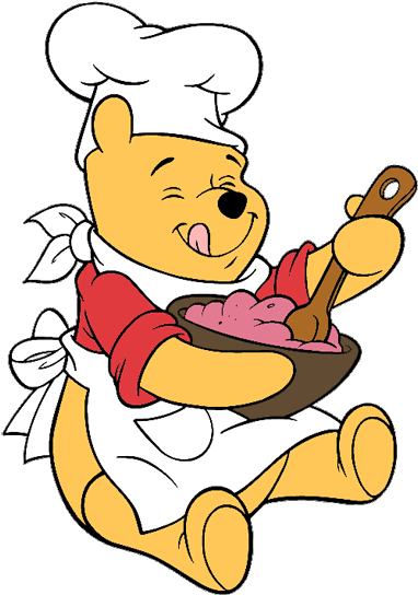 Winnie The Pooh Clipart Sleepy - Winnie The Pooh Baking (400x554)