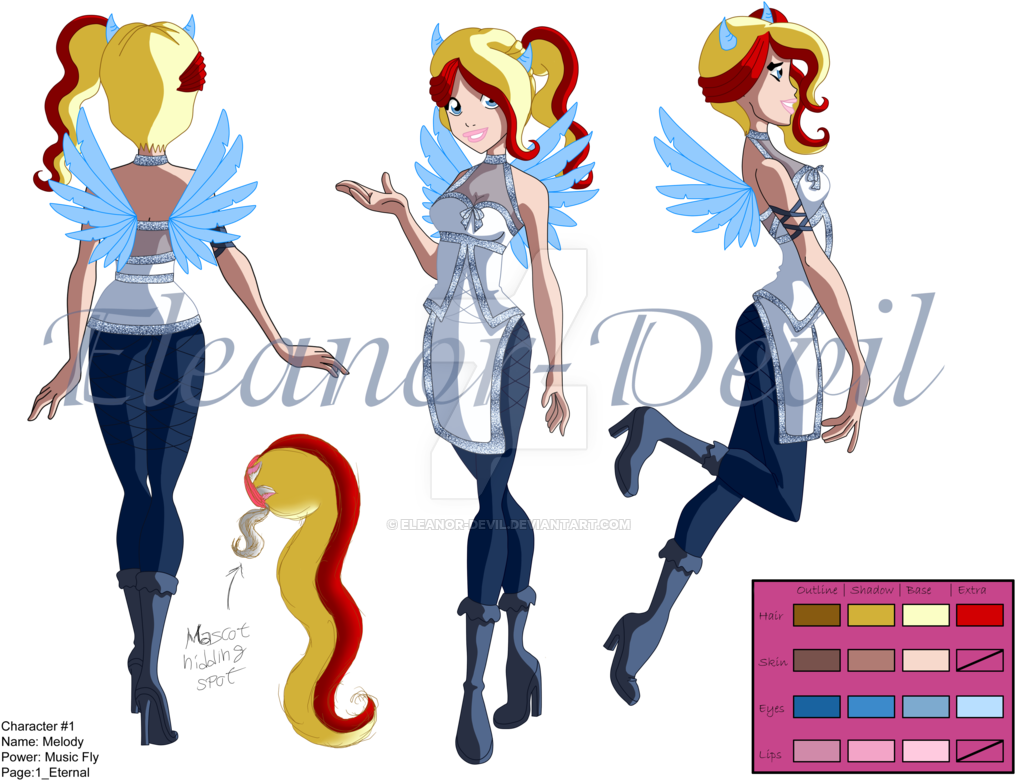 Melody Character Design 1 By Eleanor-devil - Angel's Friends Fan Art (1024x823)