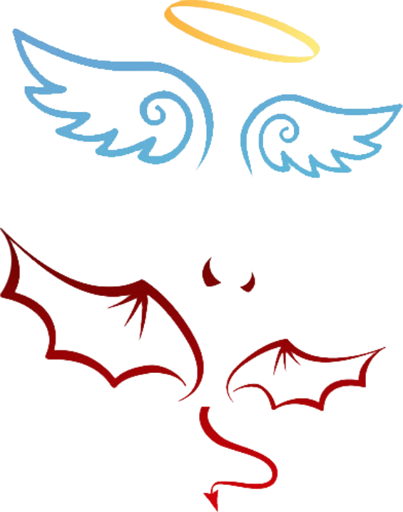 Angel Devil Tattoo Vector (565x718)