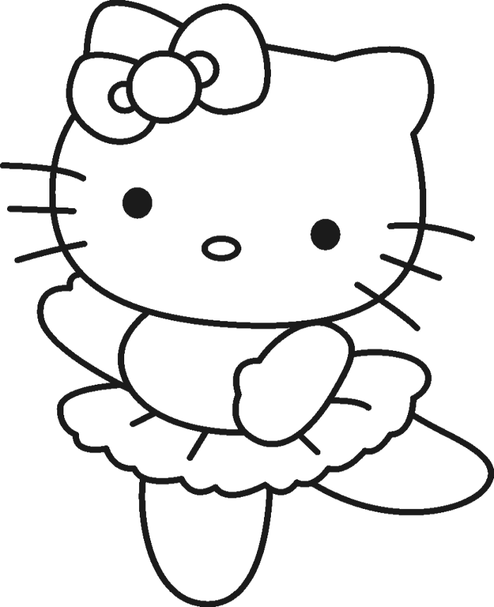 Hello Kitty Cool And Cute Coloring Page - Hello Kitty Drawing (700x860)