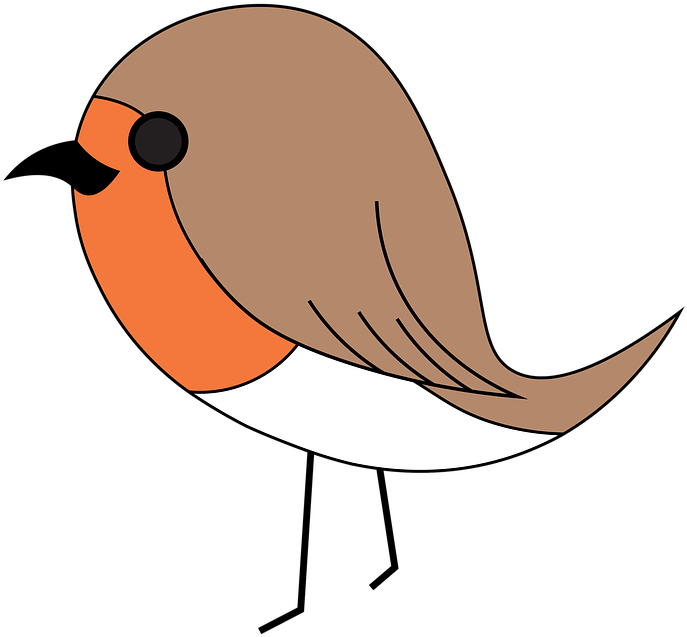 Clip Art Of A Blue And Red Robin Flying Towards Two - European Robin (1280x1280)