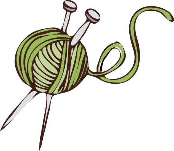 Green Knitting Clip Art At Clker - Vintage Crochet Dolls Ebook (600x520)