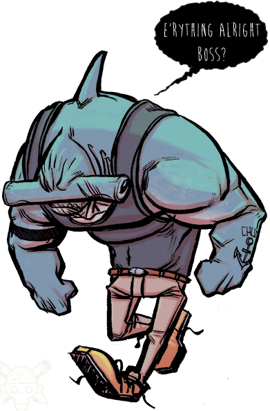 Shark Bouncer By Errolrichjr - Cartoon (391x594)