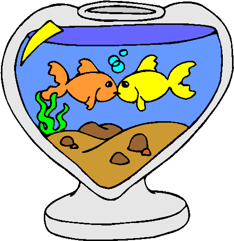 Aquário De Peixes Em Forma De Coração - Pecera Animada (490x509)