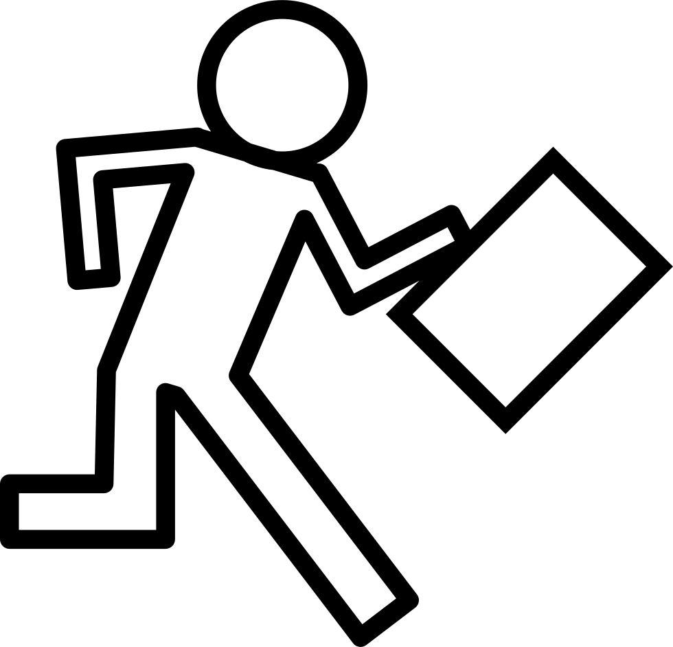 Running Businessman With Suitcase Comments - Rock And Roll Clip Art (980x942)