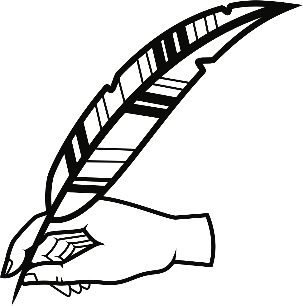 Hand With Quill Pen - Quill Clipart (994x1000)