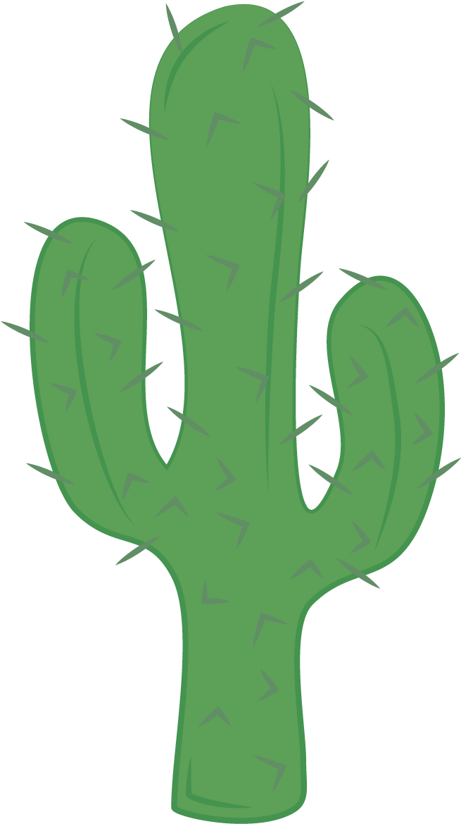 Cactus Clipart Outline - Cactus Png Cartoon (687x1219)