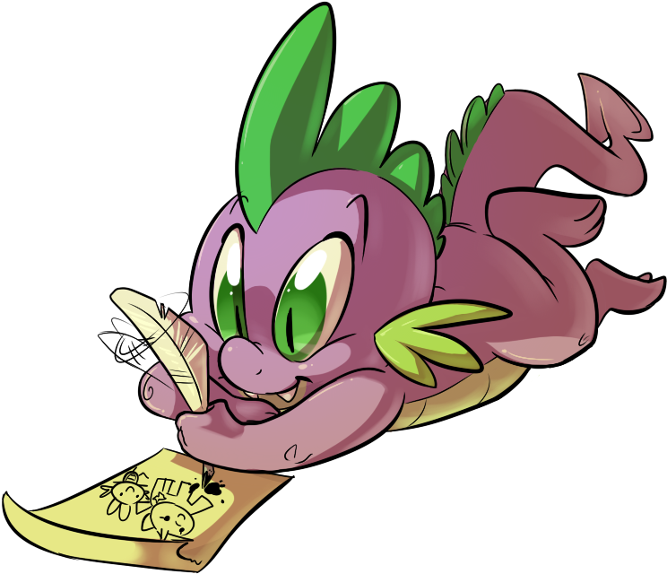 Php27, Dragon, Drawing, Male, Quill, Safe, Simple Background, - Paper (755x649)
