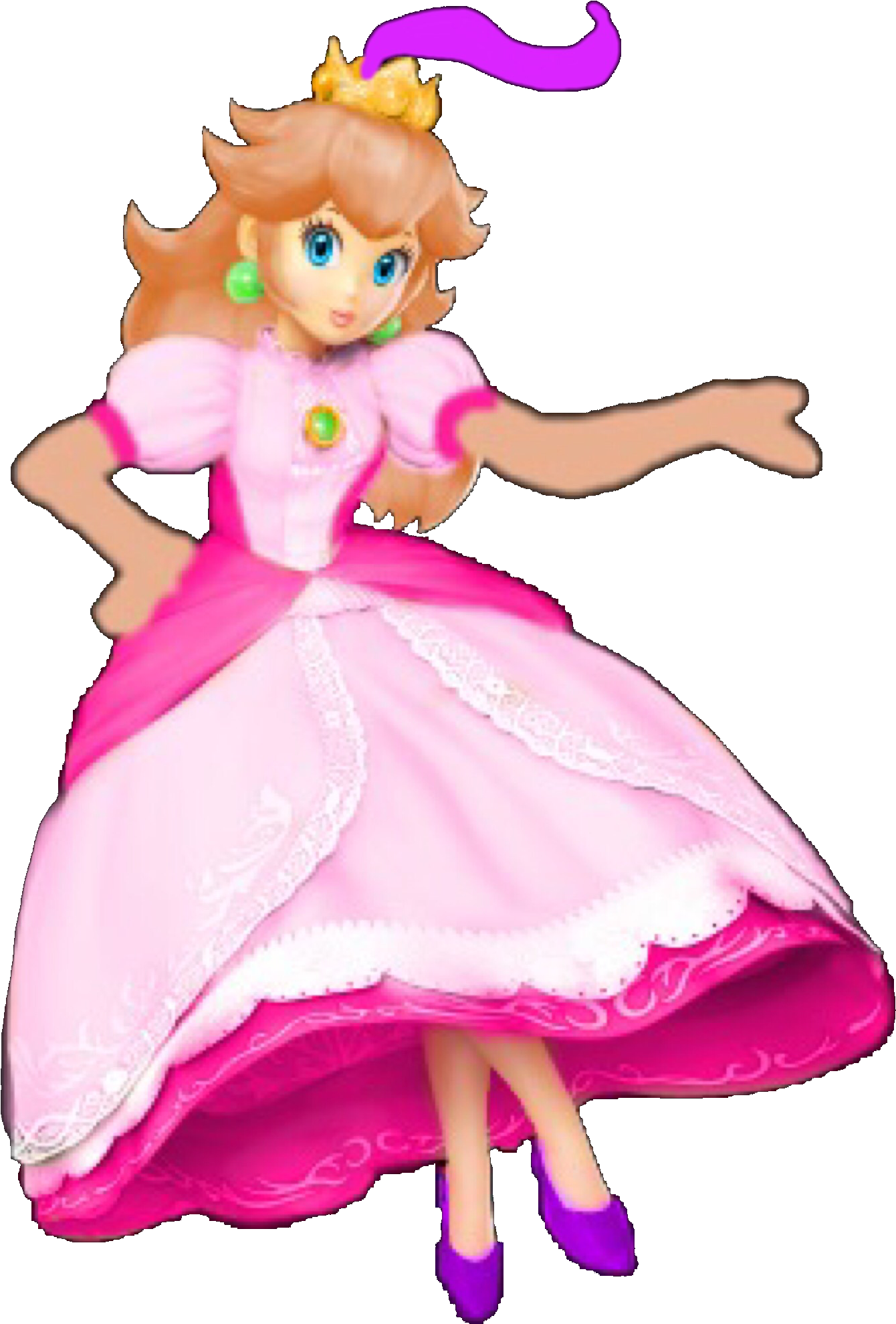 Princess Toadstool's Crown With Purple Feather - Wiki (1475x2048)