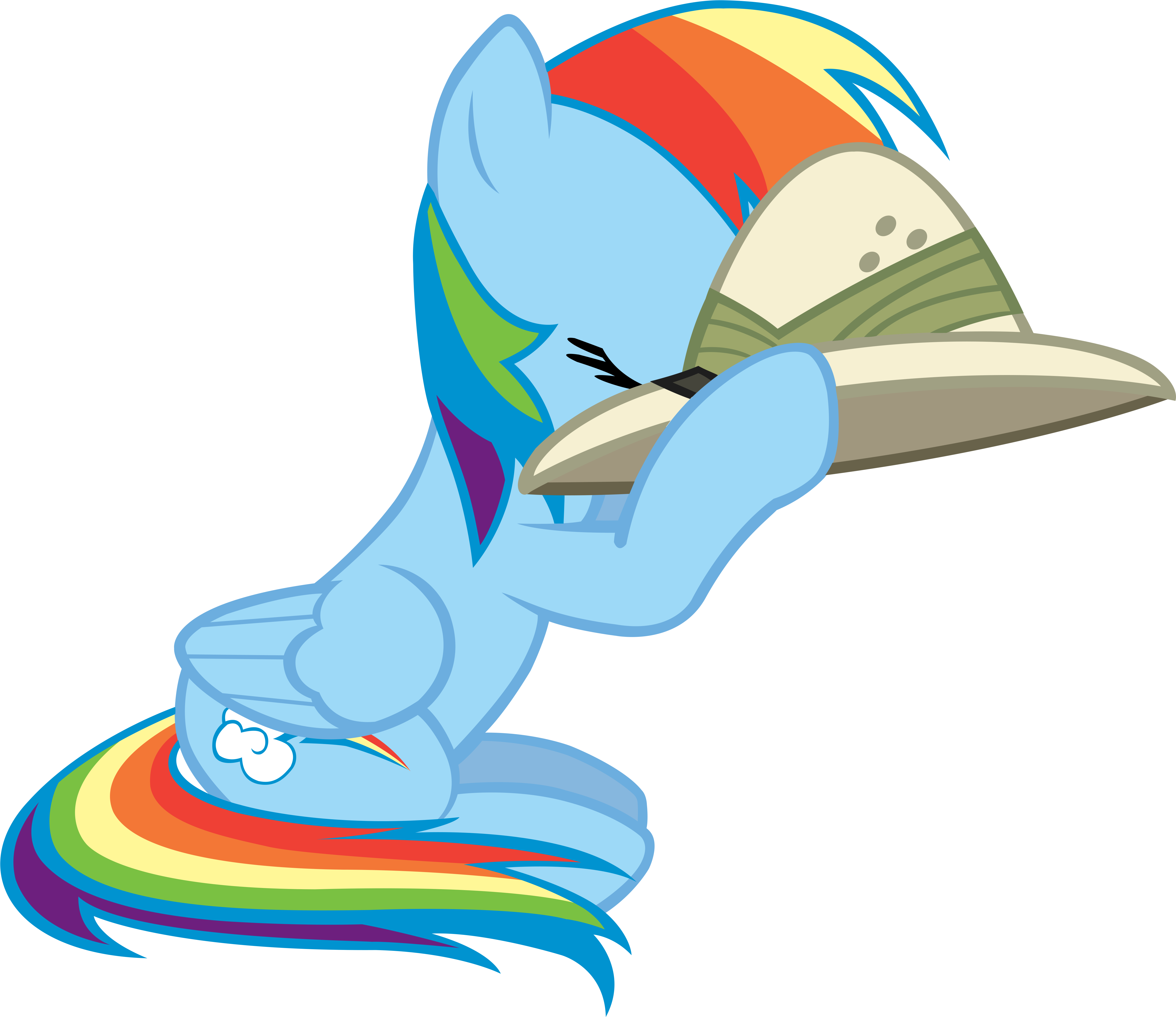 Rainbow Dash Sniffing Daring Do's Hat By Hunterz263 - Rainbow Dash With Hat (5200x4607)