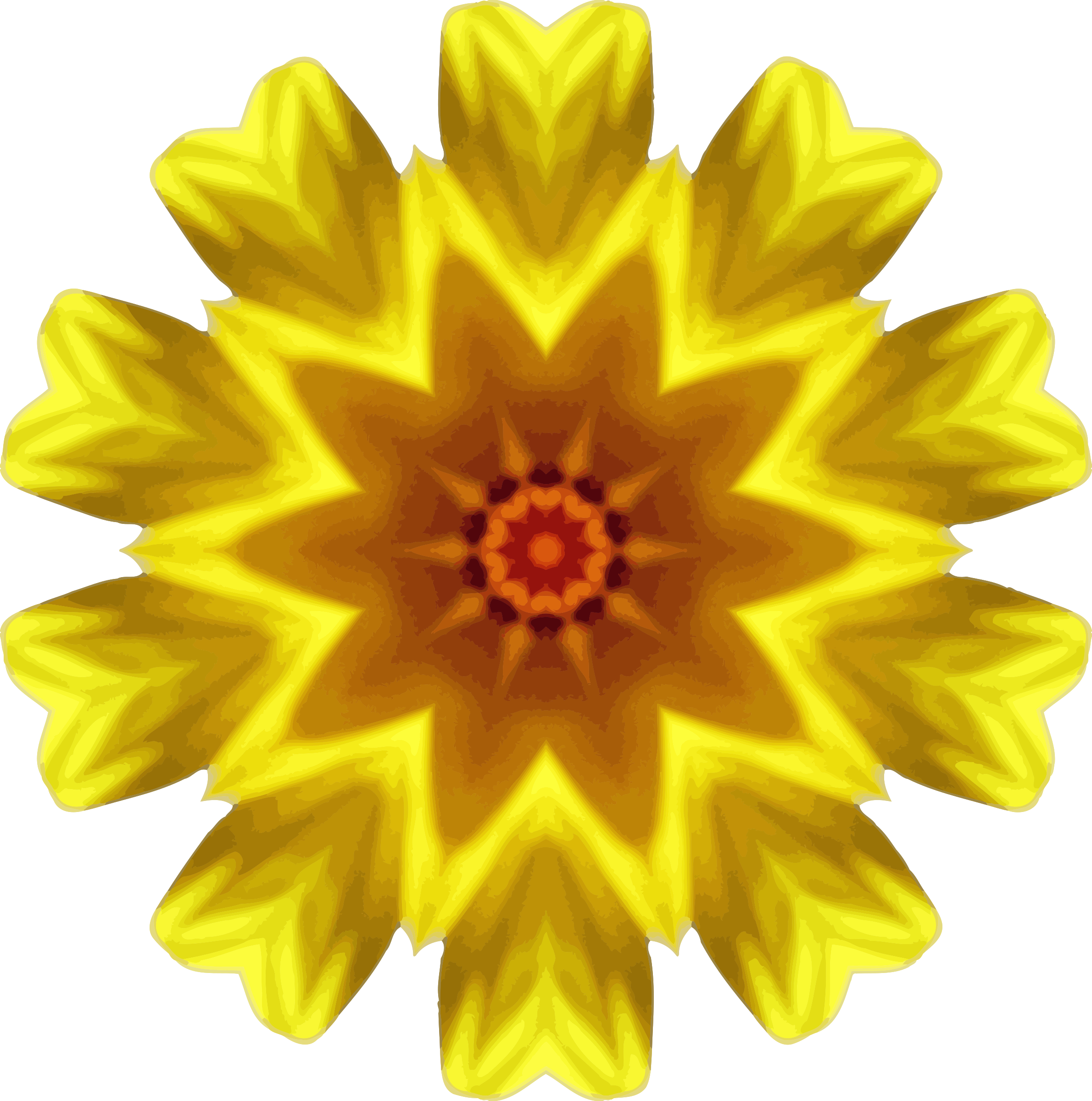 Sunflower Kaleidoscope 15 - Clip Art (2380x2400)