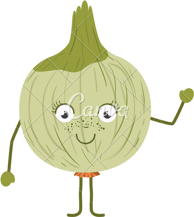Onion Cartoon Icon - Vector Graphics (800x800)
