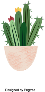 Hermosas Plantas De Dibujos Animados Lindo Pintados - Cactus (360x360)