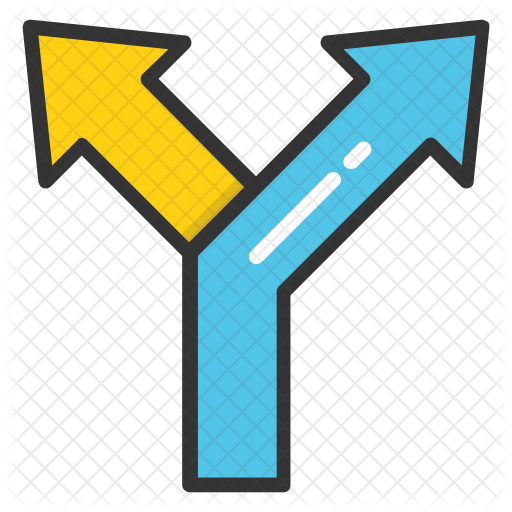 Splitting Road Icon - Icon (512x512)
